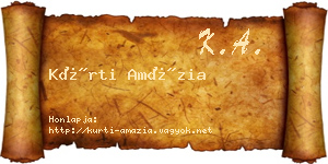 Kürti Amázia névjegykártya